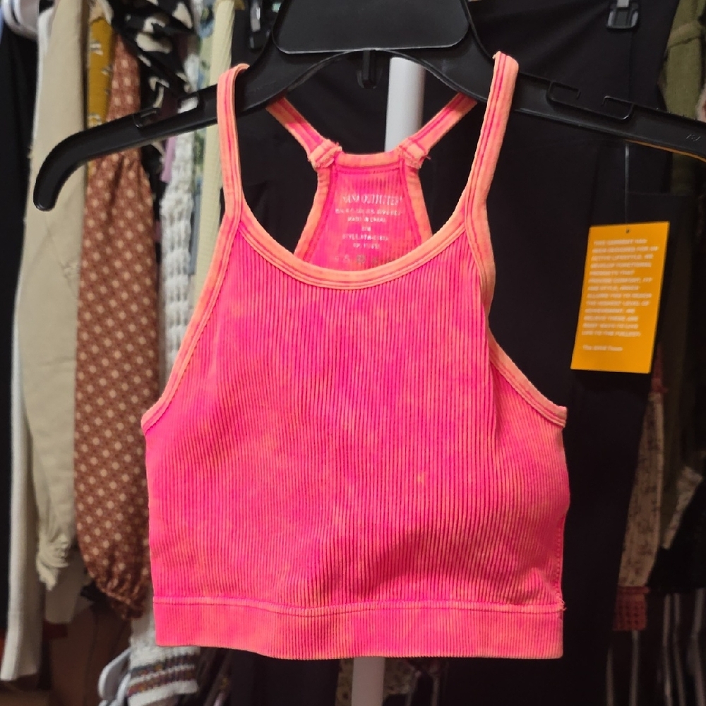 Zenna Vibrant Pink Ribbed Women's Top (SMALL/Medium)